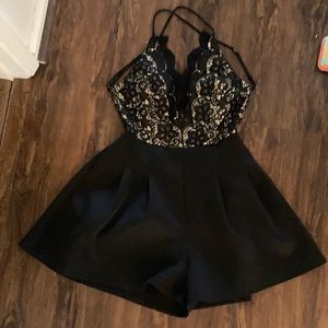 Open back formal romper